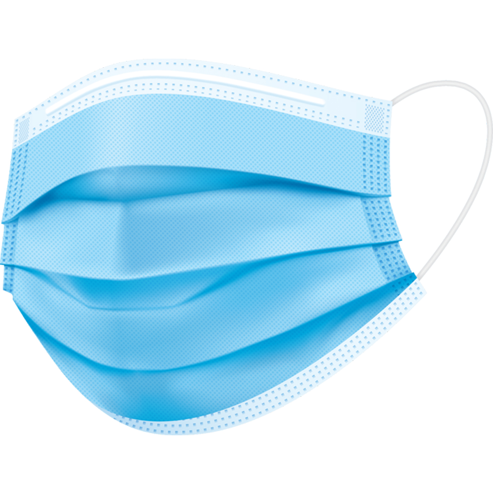 Ironwear Blue Disposable 3-Ply Face Mask - 50/Box from GME Supply